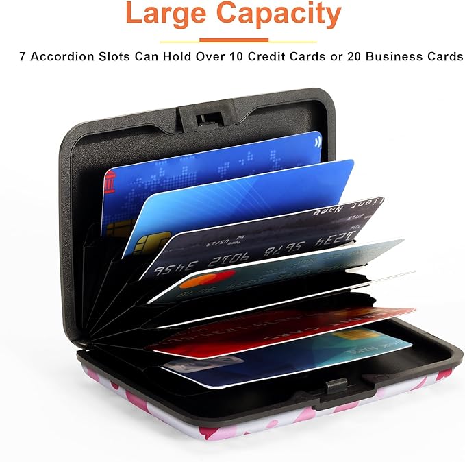 Mayski Credit Card Holder, RFID Blocking, Aluminum Alloy Hard Case, Small Mini Business Metal Wallet for Women Men, Heartfelt Gift
