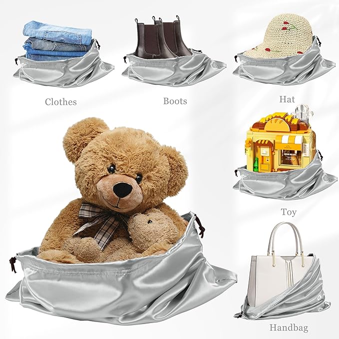 P Pothuiny 2 Pcs Satin Dust Bags for Handbags