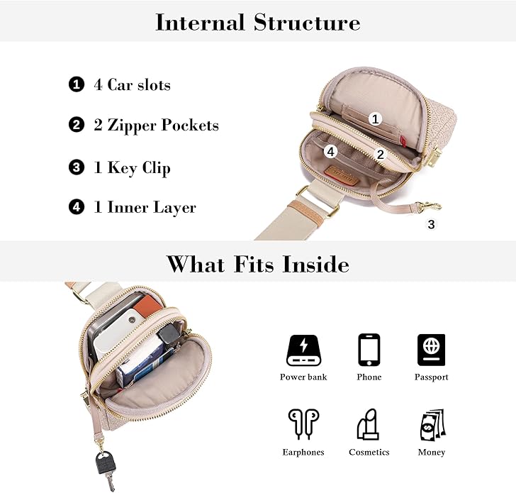 INICAT Anti Theft Crossbody Bag for Women, Small RFID Blocking Sling Purse with Zipper Lock for Travel, Vegan Leather