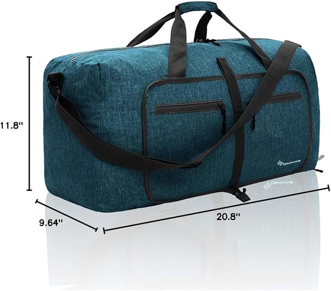 Dimayar 40L Travel Duffle Bag for Men Women - Foldable Duffel Bag with Shoes Compartment - Overnight Bags Waterproof & Tear Resistant(Green)