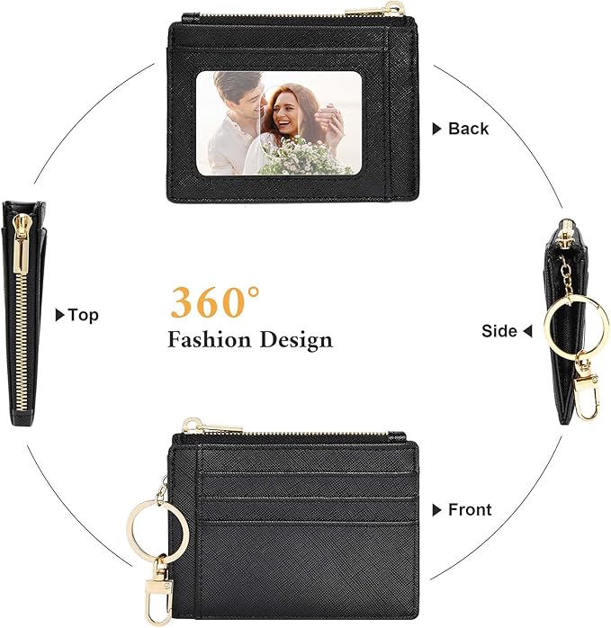 Sodsay Card Case Slim Front Pocket Wallet for Women Credit Card Holder with Keychain | Slim, Front Pocket, Credit Card Holder, with Keychain