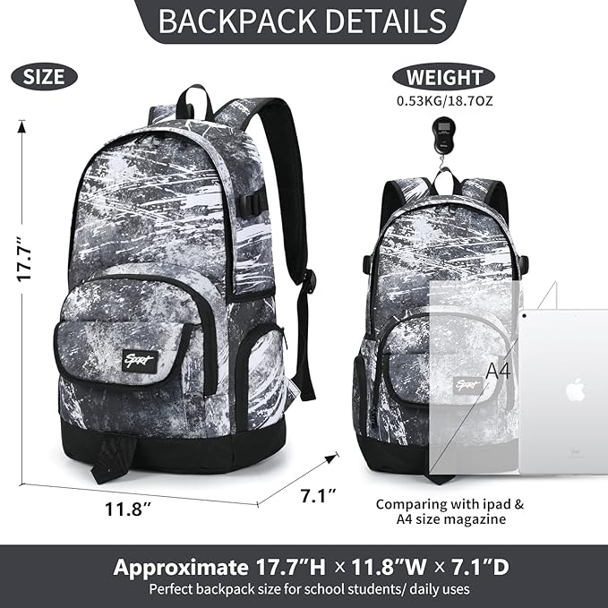 rickyh style School Backpack Travel Bag for Men & Women Lightweight College Back Pack with Laptop Compartmen