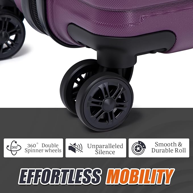 Luggage Sets 5 Piece Suitcases with Wheels, Suitcase Set ABS Hard Case Luggage with Spinner Wheels Durable Travel Luggage