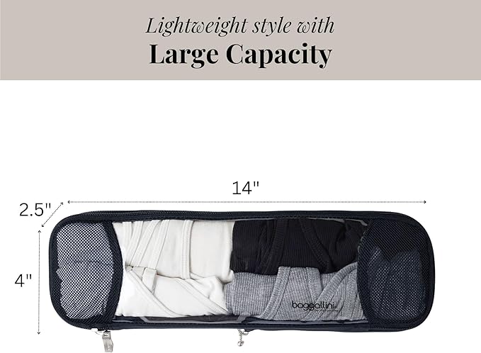 Baggallini Long Compression Cube - Lightweight Compression Packing Cube for Travel