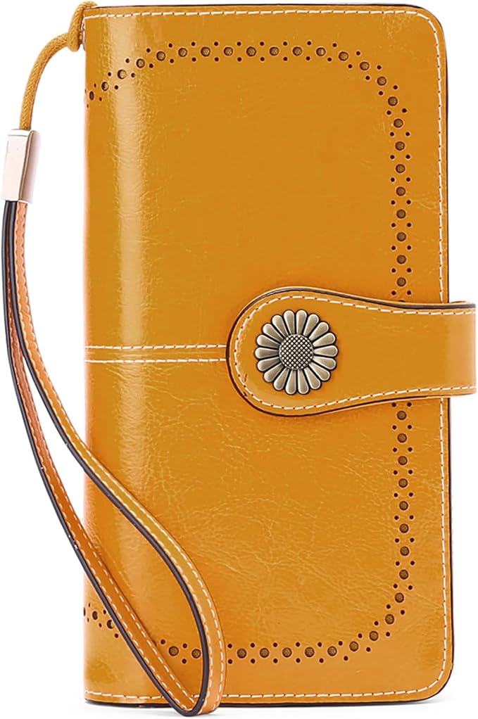 SENDEFN Wallets for Women Leather Credit Card Holder with RFID Blocking Large Capacity Wristlet | with RFID Blocking, Large Capacity, Wristlet, with RFID Blocking, Large Capacity, Wristlet