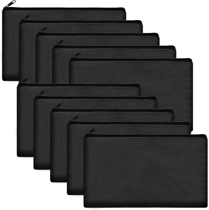 Legigo Blank Canvas Bag Zipper Pouch Makeup Bags Bulk - Multi-Purpose Canvas Pencil Pouch with Sturdy Zipper, Cosmetic Bag Travel Toiletry Bag for DIY Craft Projects, Storage (8.3 x 5 inches)