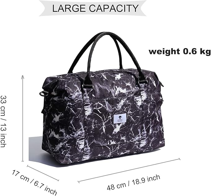ESVAN Travel Tote Duffel Gym Bag,Weekender Overnight Carry-on Tote Crossbody Bag with Wet Pocket and Trolley Sleeve Upgraded
