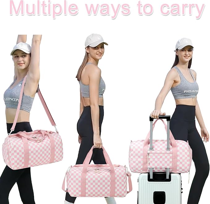 BLUBOON Duffle Bag Girls Kids Cute Gym Bag with Shoes Compartment & Wet Separation Waterproof Sports Overnight Travel Bag