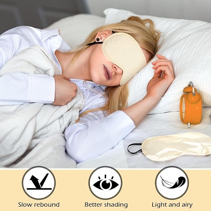 Tarpop 200 Pcs Eye Mask Sleeping Blindfold Eye Cover with Adjustable Strap for Games Party Team Building Travel Individually Wrapped Sleep Mask for Women Men (Gold)