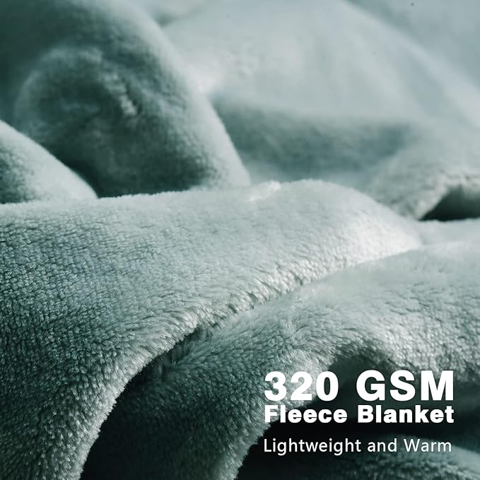 EIUE Comfortable Flannel Fleece Blanket,Ultra Soft Lightweight Portable Travel Blanket for Airplane,Reversible Microfiber Blanket for All Seasons(Grey,40x60)