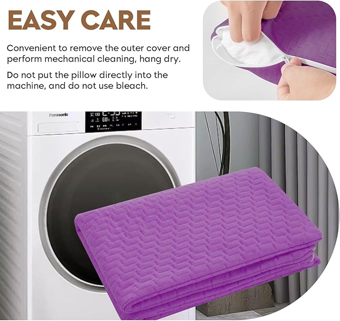 Small Shredded Memory Foam Pillow, Camping Pillow Travel Pillow - Compressible Medium Firm, Breathable Cover, Ideal Backpacking Hiking, Airplane and Car (Purple, L)