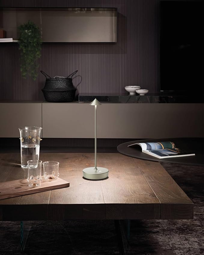 LED Cordless Table Lamp Rechargeable 6000mAh Battery Outdoor Desk Lamp | Outdoor Waterproof Portable 3 Color Touch Dimmable Table Light for Patio Restaurant Dining Home Set of 2 Silver