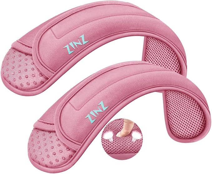 ZINZ 2-Pack Universal Shoulder Pad with Ultra thick Cushion for Bag Luggage Bag Crossbody, Plus Long & Anti-Slip & Breathable,Pink-2Pack