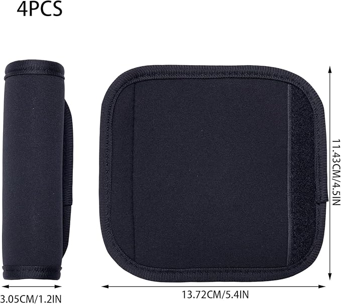 4pcs Luggage Handle Wraps For Suitcase - Soft Suitcase Handle Covers for Travel Accessories（Green, Bright Color for Suitcase Tags Identifiers ）