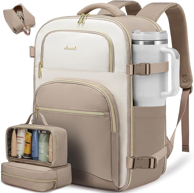 LOVEVOOK Travel Essentials Carry on Backpack 50L Travels Backpack for Women,Waterproof TSA Personal Item Travels Bag Airline Flight Approved,Large Carry on Luggage Laptop Backpack with Packing Cubes