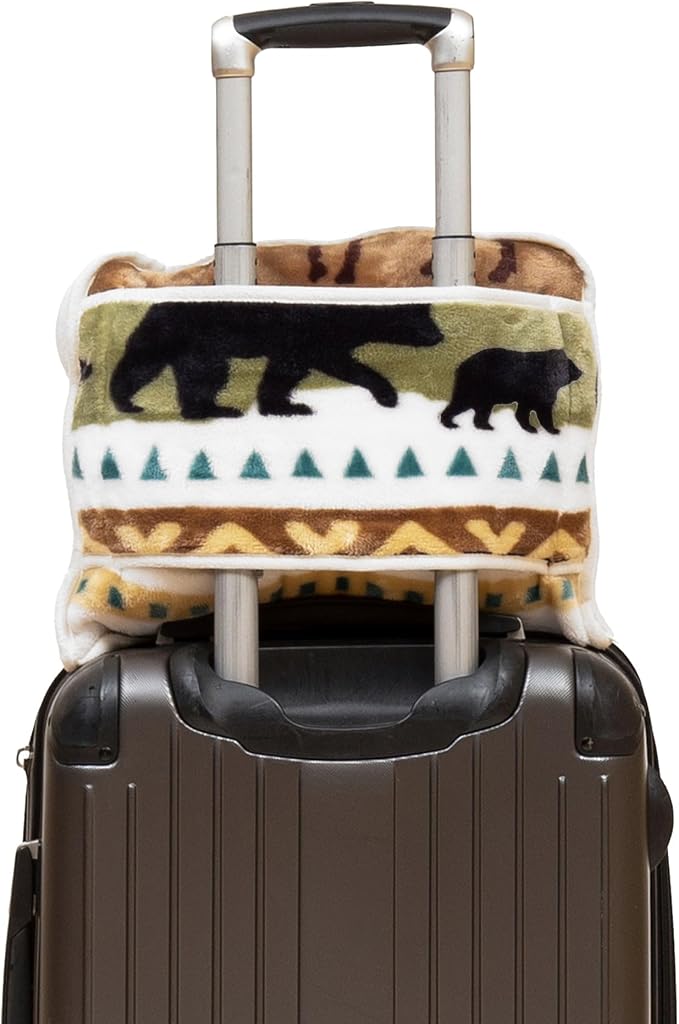 CARSTENS, INC. Travel Blanket, Premium Compact 2-in-1 Airplane Blanket/Pillow, Hidden Lake