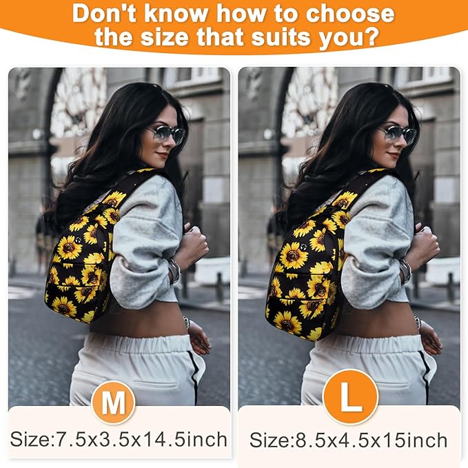 Crossbody Bags for Women Men Trendy Sling Bag Backpack Casual Chest Bag with Convertible Shoulder Strap