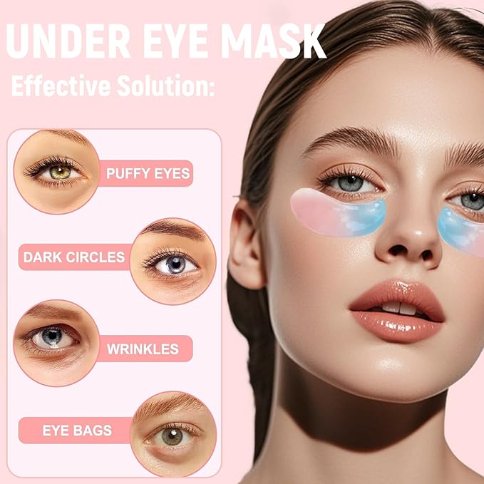 60 PCS Gradient Under Eye Patches, Eye Patch for Puffy Eyes and Dark Circles, Eye Patches for Women, Hydrating Eye Mask Skincare, Skin Treatment Pads, Reduce Dark Circles, Wrinkles, Puffy & Bags