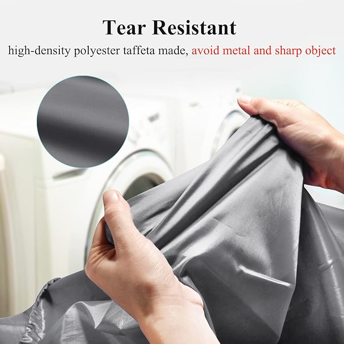 OTraki 2 Pack Laundry Bag Extra Large 28x45 Inch Drawstrings Laundry Hamper Liner Storage Bag XL Dirty Clothes Organizer Heavy Duty Laundry Bag Don't Drying, Melting 140-176℉ (Grey)