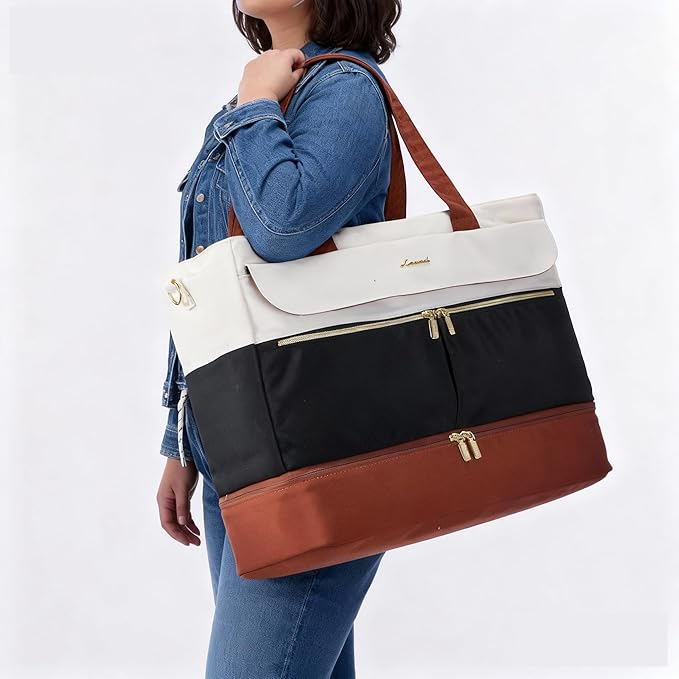 LOVEVOOK Weekender Bags for Women, Wide Open Large Travel Duffle Bag with Shoe Compartment, Carry on Overnight Bags, Hospital Bag for Women Labor Delivery with Wet Pocket