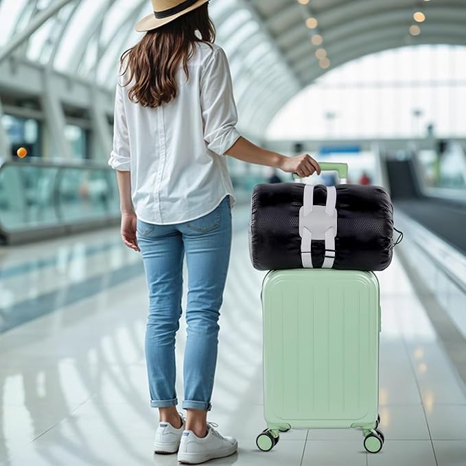 2 Pack Luggage Straps Bag Bungee for Add a Bag Suitcase Adjustable Belt Travel Suitcase Elastic Strap Belt Travel Accessories Connecting Carry On Bags Add Bags