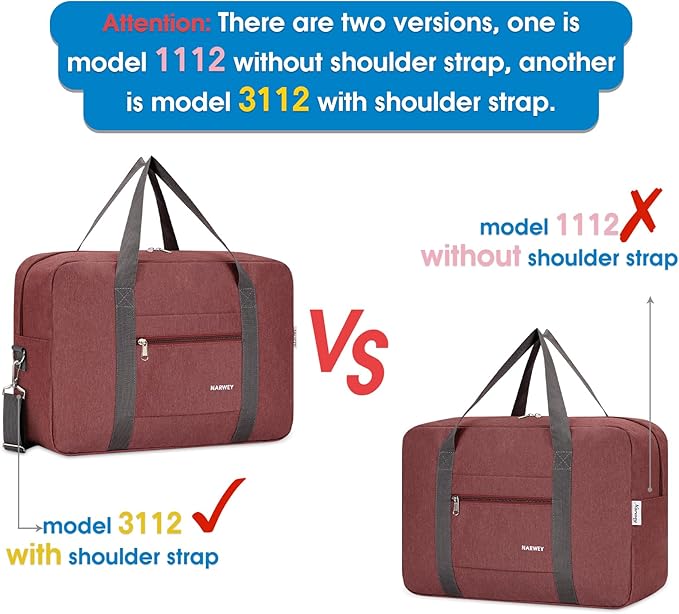 For Spirit Airlines Personal Item Bag 18x14x8 Foldable Travel Duffel Bag Tote Carry on Luggage Duffle Overnight for Women and Men