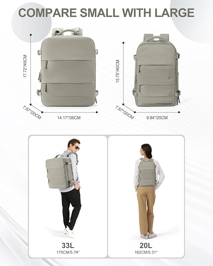 coowoz Travel Backpack Carry On for Women Man Gym Backpacks with Laptop Compartment Mochila de Viaje Teacher Personal Item Backpack Rucksack Airplane Accessories Must Haves Brown Small