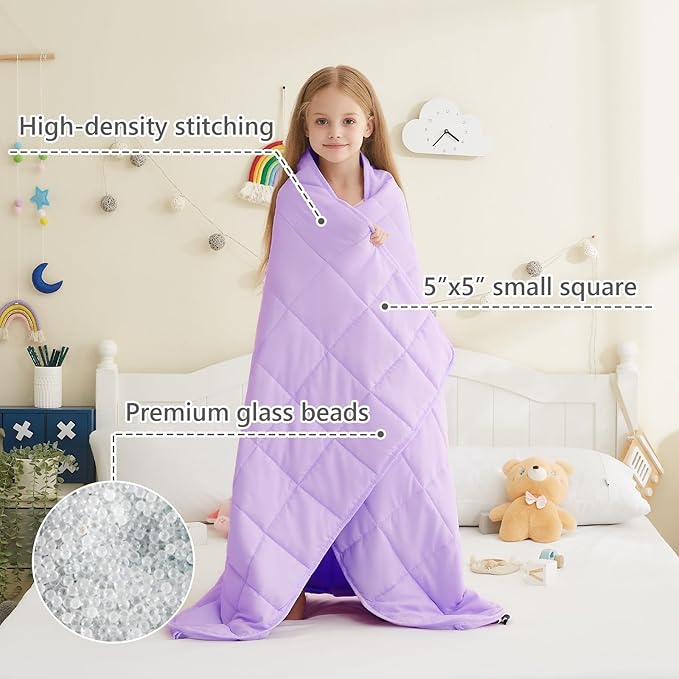 L'AGRATY Weighted Blanket - 36"x48" 3lbs Microfiber Material with Glass Beads Small Blanket for All-Season Summer Fall Winter Soft Thick