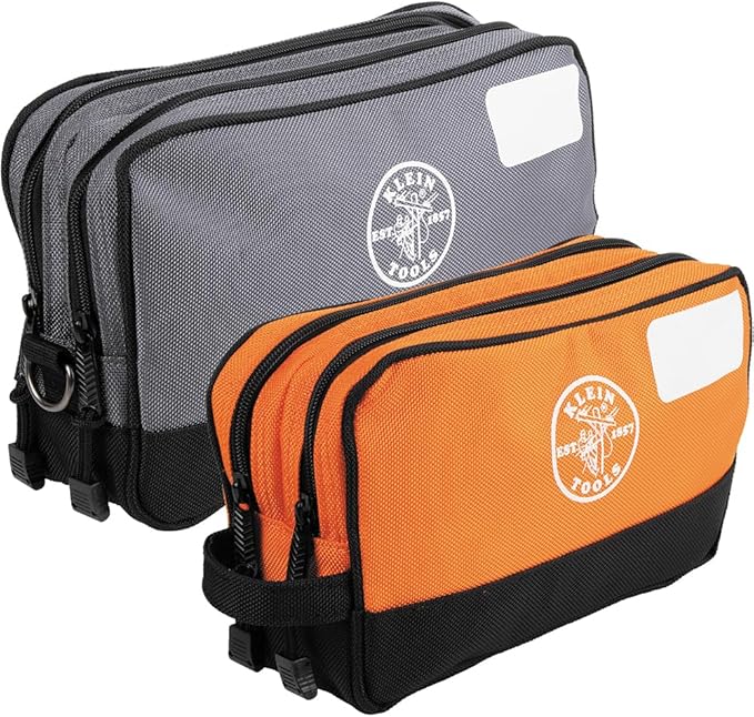 Klein Tools Tool Pouch, Dual Compartments, Heavy-Duty Tool Bag Organizer, Multipurpose Bag