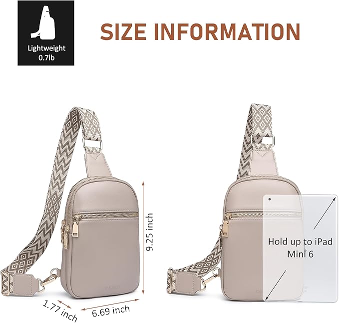 DIOMO Anti Theft Small Sling Bag for Women Cross Body Bag Trendy, RFID Fanny Packs Vegan Leather for Women Travel Belt Purse