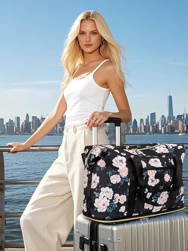Expandable Travel Duffle Bags Weekender Overnight Bags for Women Men Hospital Bag for Women Labor Delivery with Toiletry Bag Waterproof