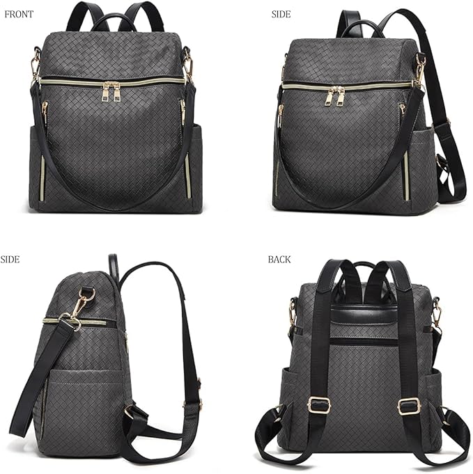 Makes Backpack Purse for Women PU Leather Travel Satchel Handbag Convertible Design Bag with Purse 2 Piece