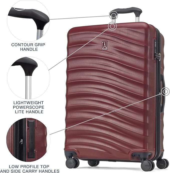 Travelpro Maxlite Air V2 Hardside Expandable Luggage, 8 Spinner Wheels, Lightweight Hard Shell, TSA lock, Cabernet, 2-Piece Set (20/25)