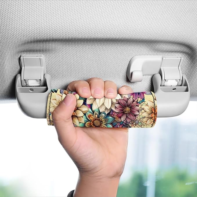 BIGCARJOB Blossom Lotus Luggage Handle Cover Set Pink Suitcase Handle Cover Trolley Case Grip Personalized Luggage Tags Replacement