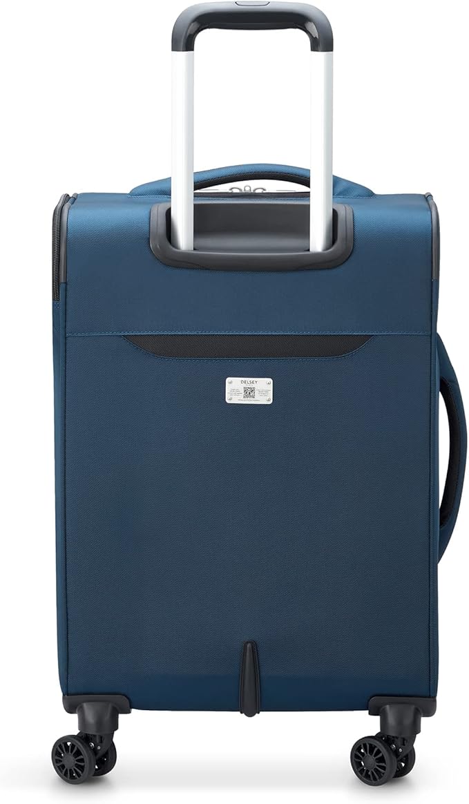 DELSEY PARIS Sky Max 2.0 Softside Expandable Luggage with Spinner Wheels, Blue, Carry-on 21 Inch