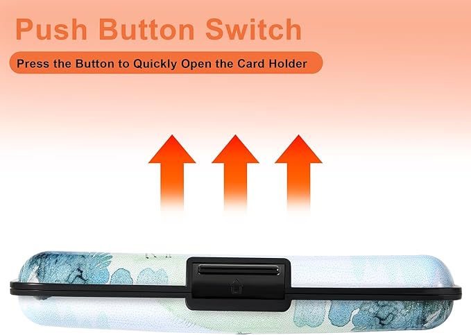 Mayski Credit Card Holder, RFID Blocking, Aluminum Alloy Hard Case, Small Mini Business Metal Wallet for Women Men, Deer