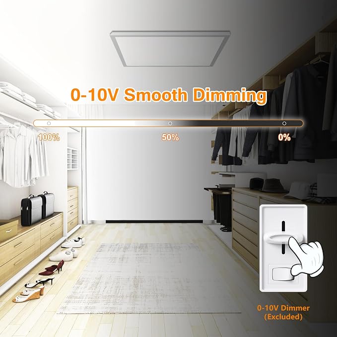 6-Pack 2x2 LED Flat Panel Light Surface Mount, 0-10V Dimmable | 40W-30W-20W & 3000K-4000K-5000K Selectable, 100-277V, ETL Listed, White