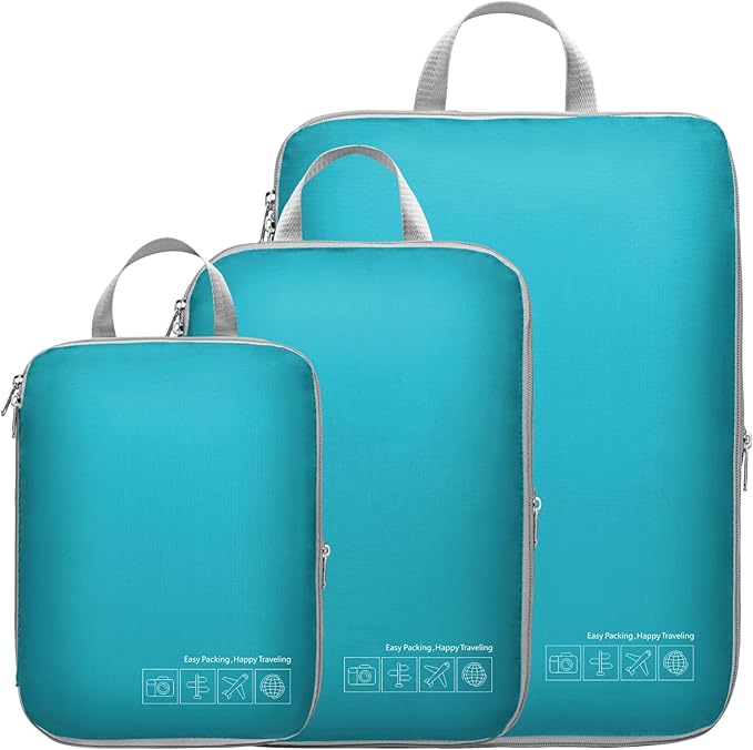Cambond Compression Packing Cubes for Travel Women - Lightweight Luggage Organizers Bag Packing Cubes for Carry on Suitcases