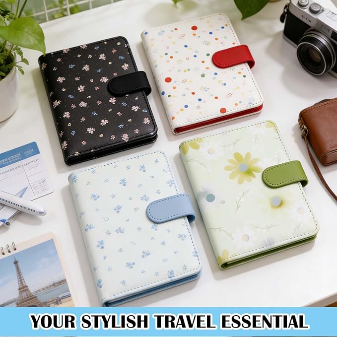 Melsbrinna Rfid Passport Holder for Travel women/Men, Cute Passport Wallet Rfid Blocking Card Slots, Rfid Passport Cover/CaseTravel Wallet, Passport Book Holder (1, floral blue)