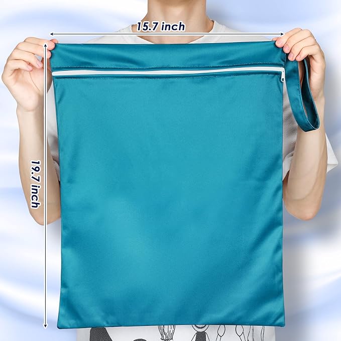 Shappy 2 Pcs Large Travel Laundry Bag Washable Waterproof Wet Dry Large Dirty Clothes Bag Bathing Workout(Solid Green Pink)