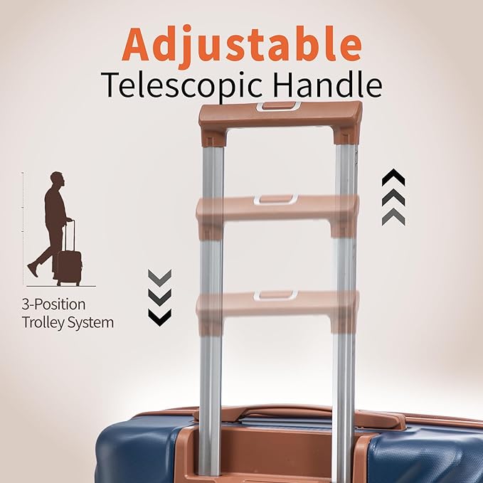 10 piece Luggage Set Expandable Suitcase 22x14x9 Airline Approved Carry on, ABS Hard Case Suitcases with Spinner Wheels,TSA Lock