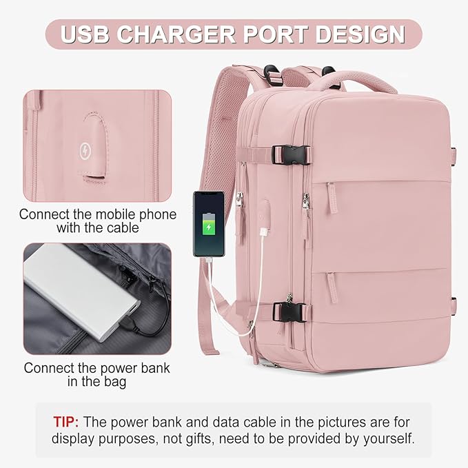 coofay Expandable Travel Backpack For Women Men Airline Approved Personal Item Backpack For Airlines Carry On Backpack Flight Approved Waterproof Backpack For Traveling On Airplane Gym Travel Bag