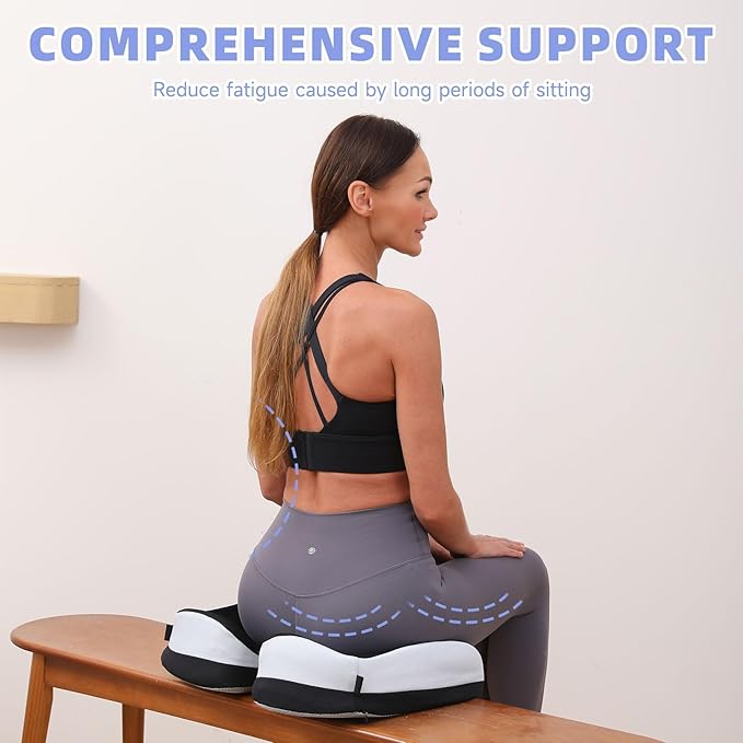 Seat Cushions for Office Chairs Wheelchair Cushion for Long Sitting Back Pain，Memory Foam Seat Car Computer Desk Chair Cushion，Coccyx Cushion for Tailbone Pain Relief Cushion Office Chair Green