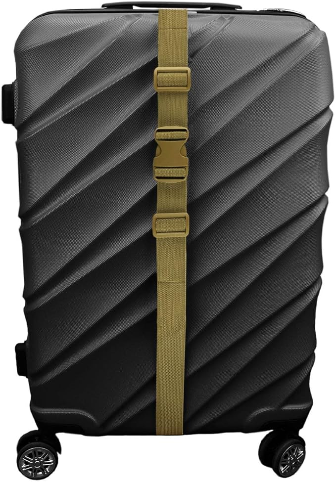MAGARROW 1.5" Utility Straps with Buckle Adjustable, 4-Pack (Tan, 9.5 feet Long)