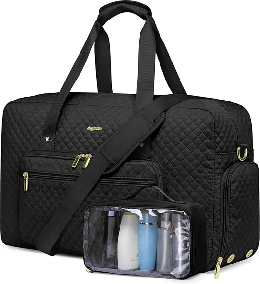 Large Weekender Travel Duffle Bag - With Shoe Compartment Weekender Bags for Womens Carry on Overnight Bag with Toiletry Bag Gym Duffel Bags with Wet Pocket Hospital Bags for Women Labor and Delivery