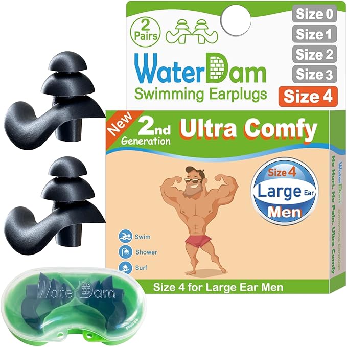 WaterDam Swimming Ear Plugs Great Waterproof Ultra Comfy Earplugs Prevent Swimmer's Ear