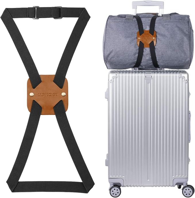 Luggage Straps for Suitcases,Travel Belt for Luggage Over Handle, Adjustable High Elastic Luggage Straps for Suitcases TSA Approved for Connecting Your Luggage (Brown)