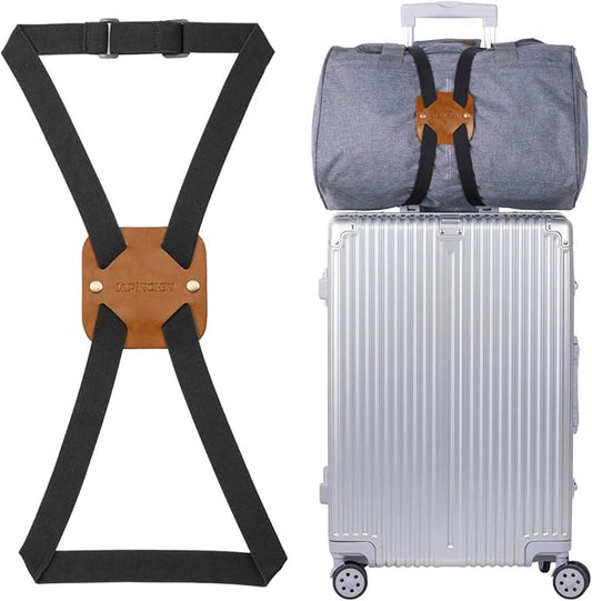 Luggage Straps for Suitcases,Travel Belt for Luggage Over Handle, Adjustable High Elastic Luggage Straps for Suitcases TSA Approved for Connecting Your Luggage (Brown)