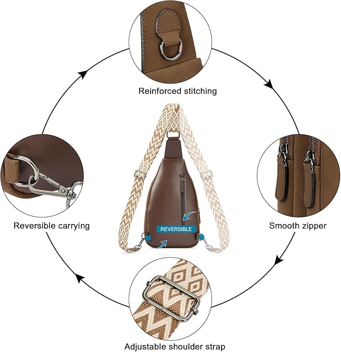 CLUCI Crossbody Bags for Women Men,Leather Sling Bag Cross Body Backpack for Woman Gifts for Women Birthday Unique