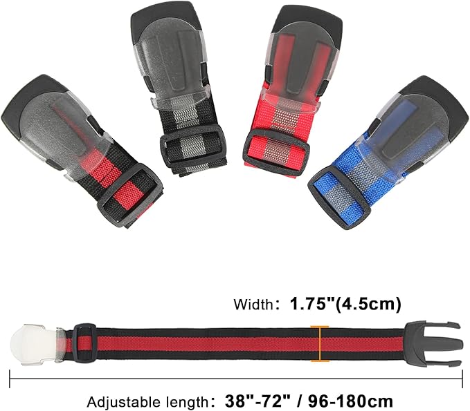 Vigorport Utility Straps Quick Release Nylon Backpack Accessory Bag Strap,Adjustable for Hiking,Travel,Outdoor Sports-4 Pack (Multicolor, 1¾"W-72 L)